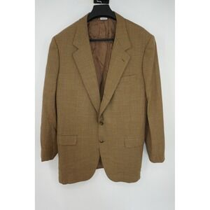 Brioni For Bullock & Jones Blazer Brown Tweed Check Sport Coat Men's 46L Italy